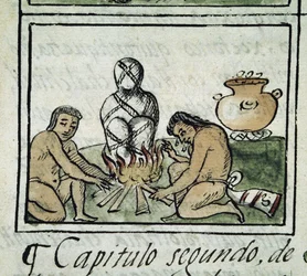 Codex of the Conquest of Mexico: Mummification of a Body
