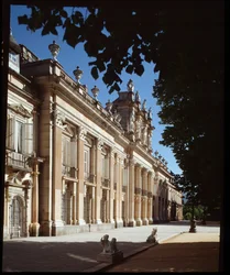 Facade of the Royal Palace of the Granja de San Ildefonso, summer residence of the kings of Spain