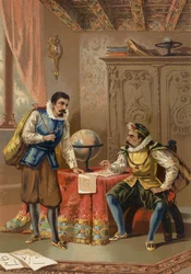 Johannes Kepler and Tycho Brahe at the Prague Observatory, c1600