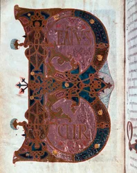Lettrine B (Beatus). Miniature from 