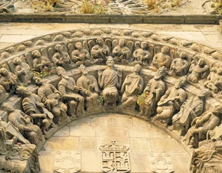 Portal tympanum of San Martin church, Noia (detail)