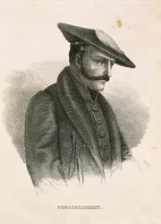 Portrait of Tomas Zumalacarregui, character from the Spanish Campaign or War of Independence and First Carlist War (engraving)