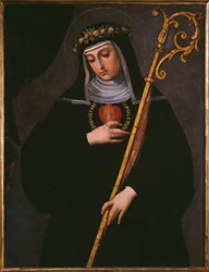 St. Gertrude the Great carrying the sacred heart of Jesus