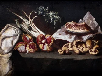 Still life with pomegranates