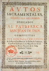 Title page from Los Autos Sacramentales by Pedro Calderon de la Barca, 1690