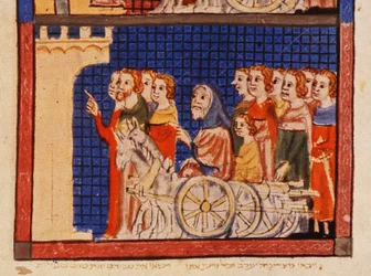 The Expulsion, Catalonia, from the Sarajevo Haggadah