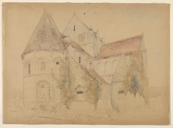 Sketch of Church of St. Nicholas, Caen, France