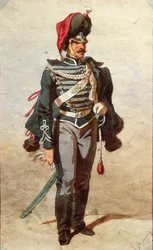 Study of Uniforms, Drawing by Stanislao Grimaldi del Poggetto