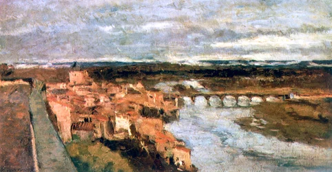 Landscape with Village and Bridge