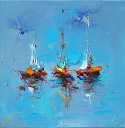 Colorful Boats Reflection