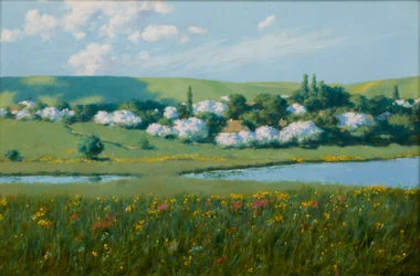 Spring Landscape with a Pond