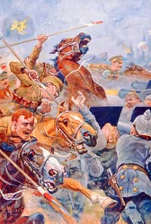 The Charge of the 9th Lancers during the Retreat from Mons