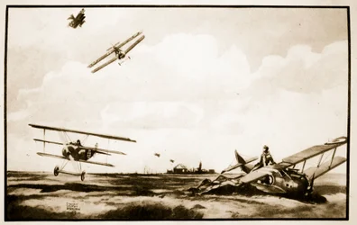 The Death of Richthofen, illustration from 