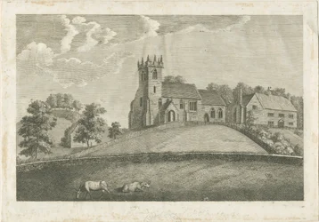 Sandon Church and Parsonage: Engraving