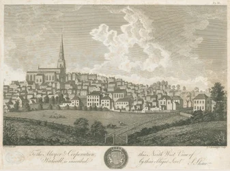 Walsall Town - North West View: Engraving, c.1798