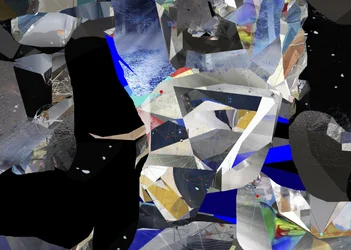 Shattered Blue Abstract