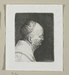 Head of an Old Man in Profile Facing Right