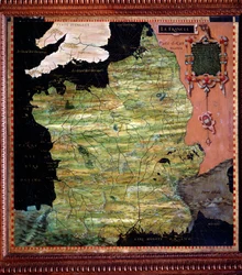 France Map made by Stefano Bonsignori (? -1589) Italian cosmographer and painter. Around 1581. Florence, Palazzo Vecchio, Sala del Mappamondo