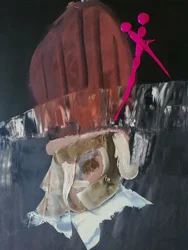 Abstract Figure Pink Accent