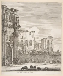 Arch of Constantine and Colosseum with Sheep Grazing in the Foreground, from "Six Large Views, Four of Rome and Two of the Roman Campagna" (Six Grandes Vues, Four of Rome and Two of the Roman Campagna)