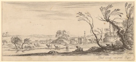 Peasant Women Crossing a River