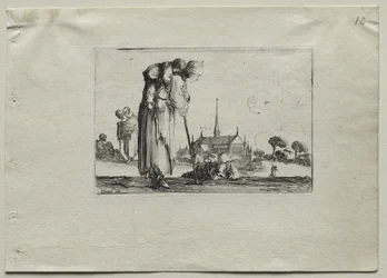 Caprices: Standing Beggar Woman Carrying a Child on her Back