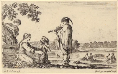 Violin Player, Plate 6 of the series „Various Figures and Countries“