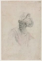 Man Wearing a Fantastic Headdress, Facing to the Left