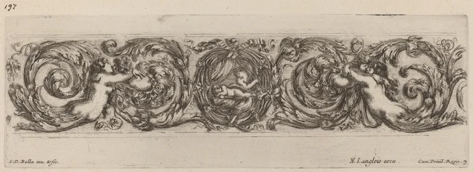 Ornamental Frieze with Cupid and Psyche