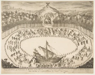 Parade Float in the Form of a Ship, Coat of Arms of the Grand Duke of Modena at Top
