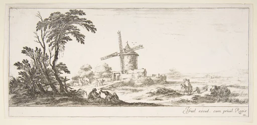 Family in Center Foreground, Various Figures and Horses in Middleground, ca. 1641
