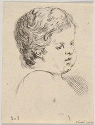 Plate 12: Head of a Child, from The Book for Learning to Draw