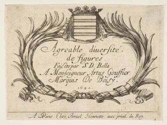 Plate 1: Two Palms and a Coat of Arms Frame the Title and Dedication, Title Page for 