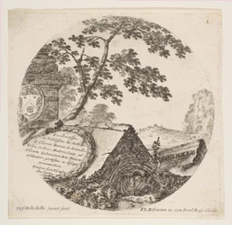 Plate 1: fragments from ancient monuments, from Roman Landscapes and Ruins, ca. 1646