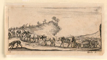 Plate 4, from "Desseins de Queleques Conduites de Troupes, Canons, et Ataques de Villes"