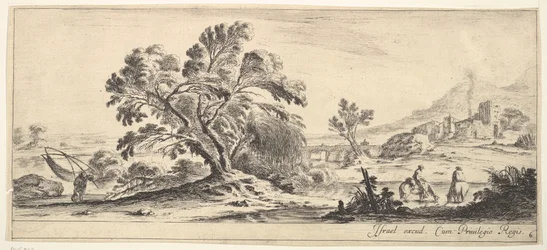 A Fisherman Carrying a Net