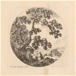 Traveling Couple, the Woman Sitting on a Horse