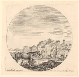 Resting Shepherd with Horses at the Baths of Diocletian