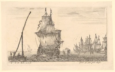 Seascape with Large Ship and Beacon in the Foreground