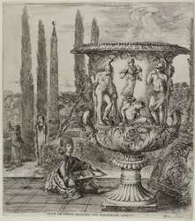 The Medici Vase, plate one from The Six Large Views of Rome and the Campagna
