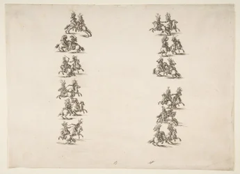 Twenty-four Cavaliers Fighting in Two Columns