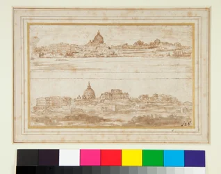 Two Views of Rome with the Vatican