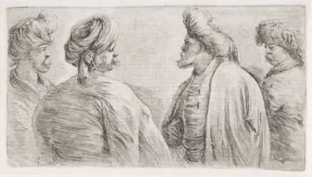 Four Turkish Men with Moustaches and Turbans