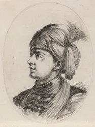 Young Moor in a Feathered Turban, Turned to the Left, 1649-1650.