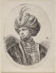 Young Moor with a Slight Beard and Feathered Turban, Turned to the Left