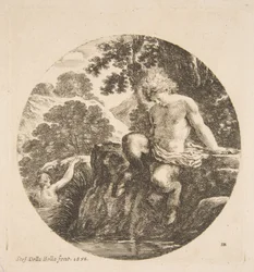 Young Satyr About to Bathe in a River, from 