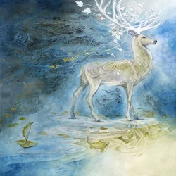 Mystical Deer Reflection