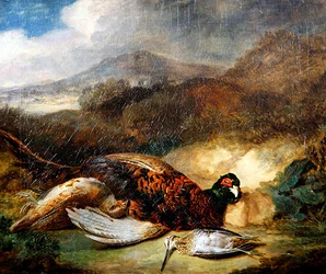 Pheasant and Woodcock in a Country Landscape