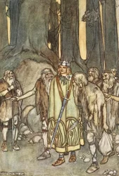 And that night there was feasting and joy in the lonely hut, illustration from 