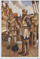 Hudson was seized and bound, illustration from 